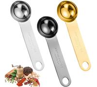 3 PCS Measuring Spoons Stainless Steel Measuring Spoons Heavy Duty Tablespoon Wide Handle Anti Shake Teaspoons 5ml Hanging Hole Table Scoops Metal Kitchen Gadgets for Cooking Baking Coffee Tea Spices