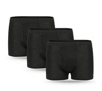 3 Pcs Men’s Incontinence Pants Cotton Washable Reusable Incontinence Boxer Briefs with 250 ML Absorbency Protective Underwear for Men Black Size 3XL
