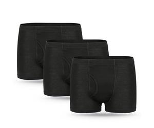 3 Pcs Men’s Incontinence Pants Cotton Washable Reusable Incontinence Boxer Briefs with 250 ML Absorbency Protective Underwear for Men Black Size 3XL