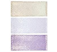 3 Pcs Mermaid Sequin Table Runner Set, 71 in (180 cm), Iridescent Gold White Lavender Party Table Decoration for Mermaid Theme Parties, Weddings, Bridal Showers