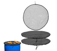 3 Pcs Mesh Cover for Rain Barrels, 95cm Adjustable Rain Barrel Net Cover with Drawstring, Polyester Water Butt Net Lid for Outdoor Garden and Eaves Use