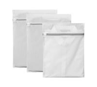 3 Pcs Mesh Laundry Bag for Washing Machine, Mesh Laundry Wash Bag, Delicates Wash Bag with Zips Reusable Washing Machine Wash Bag for Clothes, Socks, Underwear, Bra (White)
