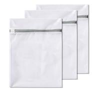 3 PCS Mesh Laundry Bags, Delicates Wash Bag with Zips, Mesh Laundry Bag for Washing Machine, Reusable Washing Bags for Delicates, Underwear, Bra, Tshirts, Swimsuit, Baby Clothes, Socks, 30x40cm