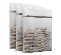 3 Pcs Mesh Laundry Bags for Delicates, Durable Honeycomb Lingerie Bags with Elastic Zipper Protector for Washing Machine Dryer Delicates Bag to Wash Hosiery Stocking Underwear Bra Lingerie