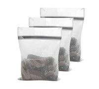 3 PCS Mesh Laundry Bags with Hanging Loops, Delicate Wash Bags for Underwear, Bras, Socks, Baby Clothes, Masks (30 x 25cm)