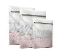 3 PCS Mesh Laundry Wash Bag, Laundry Bags Zippered Washing Machine Coarse Mesh Bag, Travel Storage Organize Bags, for Underwear, Bras, Socks, Baby Clothes, Masks. (S+M+L, White)