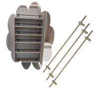 3 Pcs Metal Gallery Rails for Shelves, Decorative Shelf Guard Rail 10 20 30 40 50 60 70 80 in, Replacement Shelf Spindle Rods with Brackets(Bronze,8" (20 cm))