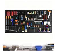 3 PCS Metal Peg Board Panels, Wall Organizer System for Garage, Heavy Duty Tool Storage Racks, Horizontal or Vertical Peg Board, for Walls, Garage, Workbench, Office (Black)(100 * 80cm)