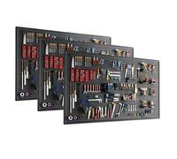 3 PCS Metal Pegboard Panels, Heavy Duty Steel Peg Board Wall Organizer, Modular Peg Board Tool Organizer Boards, Suitable for Garage Office Kitchen Workbench(120 * 50cm)