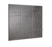 3 Pcs Metal Pegboard Wall Panels, Wall Utility Tools Storage Pegboard, Modular Wall Organizer Kit with Hooks, Heavy Duty Tool Storage Racks for Walls, Garage, Workbench(Black,120 * 50CM)