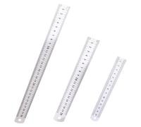 3 Pcs Metal Ruler with Double-Sided Scale Stainless Steel Rulers Suitable for Students Architects Teachers Drawing