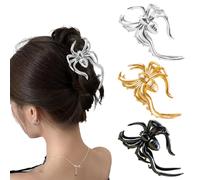 3 Pcs Metal Spider Goth's Hair Claw Clip Spider Hair Clip for Women's Thick Hair, Halloween Hair Decoration, Bug Hair Accessory