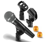 3 PCS Mic Clips for Stands Set, Universal Microphone Clip Holder, Adjustable Mic Holder for Stand with 2 pcs 5/8" Male to 3/8" Female Screw Adapter for Wired Wireless Microphones
