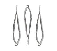 3 pcs Micro Scissors 5.5" CURVED Castroviejo stitch cutting embroidery spring action extra sharp for ENT EYE SKIN DENTAL V.