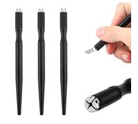 3 Pcs Microblading Pens Manual Tattoo Microblading Pen Holder Aluminum Permanent Makeup Pen Microblading Handles for Permanent Makeup Tattoo Supplies Tool