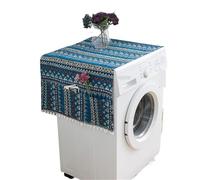 3 Pcs Microwave Oven, Refrigerator, Dustproof And Anti Roll Cover, White Marble Printed Washing Machine Towel For Home(Deep blue)