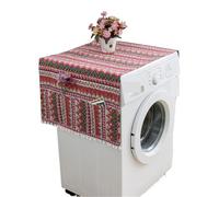 3 Pcs Microwave Oven, Refrigerator, Dustproof And Anti Roll Cover, White Marble Printed Washing Machine Towel For Home(Red)