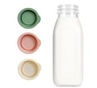 3 PCS Milk Bottle Tops Reusable Silicone Mixed without Bottle,Dishwasher Safe, Perfect Fit for UK One Pint Milk Glass Bottles,100% Leakproof（One Pint,NOT 1L）