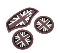 3 Pcs Mini Car Accessories, Anti-Slip Soft Silicone Car Cup Holder Coasters Union Jack UK Flag Style, Cars Holder Accessories Insert Vehicle Car Cup Mats Compatibled with Mini F55 F56