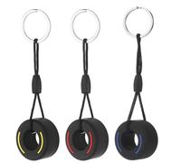 3 Pcs Mini Cute Tire Keyring, Racing Car Wheel Keyring, Car Decoration Accessories, Simulation Cartoon Small Tire Keychain, Racing Key Chain Pendants, Keys Bag or Use for Display (Three Colors)