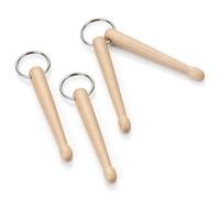 3 Pcs Mini Drum Sticks Keychain, Wood Drumstick Keychain Set with One and Two Sticks Minis Drumsticks Keychains for Tuning Drums Percussion Key Ring for Men Women Drummer