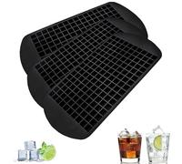 3 Pcs Mini Ice Cube Trays,160 Grids Small Square Flexible Ice Cubes Molds,Reusable Silicone Ice Cube Tray, for Whiskey, Cocktail, Milk, Juice, Chocolate and Other Drink(Black)