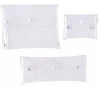 3 Pcs Mini PVC Makeup Bag Small Clear Plastic Cosmetic Organizer Bag, Bathroom and Organizing Makeup Bag Pouch with Snap Closure for Vacation Travel, Bags and Cases Accessories (S&M&L)