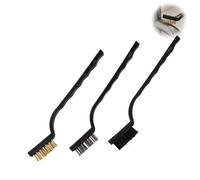 3 Pcs Mini Wire Brush Set - Stainless Steel, Brass & Nylon Bristles, Multipurpose Cleaning Tools for Rust, Welding Slag, Stains, Stove, Sink, Masonry & Dust