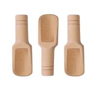 3 Pcs Mini Wooden Salt Spoon, Bath Scoop, 0.9 x 3.1 Inches, Candy Spoon, Natural Scoop for Kitchen, Bath Salts, Powder, Tea & More, Eco-Friendly, Easy to Clean