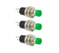3 Pcs Miniature Push Button Mini Momentary Push Button Switch SPST Reset Switch On Off Switch To Make/Push To Break Green