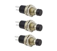 3 Pcs Miniature Push Button Mini Momentary Push Button Switch SPST Reset Switch On Off Switch To Make/Push To Break Black
