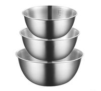 3 Pcs Mixing Bowls, Stainless Steel Mixing Bowl Set With Scale For Cooking Baking Prepping Dishwasher Safe
