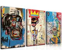 3 Pcs Modern Street Graffiti Wall Art Abstract Poster Print Wall Decor Artist Blue Print Canvas Painting for Living Room Bedroom Bathroom Office Home Decorations (Framed, 16"Hx12"W×3pcs)