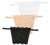 3 Pcs Modesty Panel, Cleavage Cover Up, Lace Clip-On Camisole Insert Women | Elegant Lace Fabric, No Pin Tape Adhesive Needed, Soft Breathable Comfortable, Discreet Coverage Low Cut Tops Dresses Shirts
