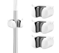 3 pcs Mop Holders,Self Adhesive Wall Mounted Mop Broom Holder with hooks, Suitable for Kitchen Bathroom Garage Mop and Broom Tool Storage(Grey)