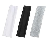 3 Pcs Multicolor Non Slip Headbands Soft Elastic Head Bands for Women Girls Stretchy Sweat Wide Headband for Yoga Workout Sports Headbands Trendy Hair Accessories Easy to Use (White Black Grey)