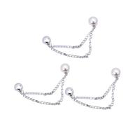 3 Pcs Multifunctional Clothing Clips Removable Pins Lovely Bear Buckles Bows Clips with Chain