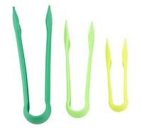 3 PCS Multifunctional Plastic Bread Tongs Food Clamps for Home Bakery Camping Parties Kitchen BBQ Picnic Green Blue Red Purple 33cm 12.9 inch (Green)