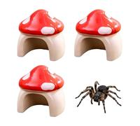 3 Pcs Mushroom Decor Jumping Spider Hide For Spoods, Resin Mushroom Decorations Spiders Hideout House Cute Jumping Spider Enclosure Accessories