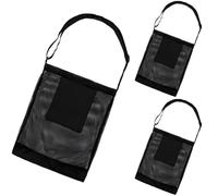 3 Pcs Mushroom Hunting Bag, Mesh Foraging Bag with Shoulder Strap, 16.5 x 15.7 x 3.9 in, 40 x 10 x 42 cm, Breathable Mushroom Foraging Gear and Fruit Picking Pouch for Outdoor Hiking Camping Travel