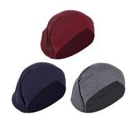 3 Pcs Muslim Hijab Inner Caps for Women Girls, Classic Simple Solid Color Beanie Turban Underscarf Hijab Under Caps Breathable Stretchy Undercap Tube Bonnet Scarf Under Hats Bonnets