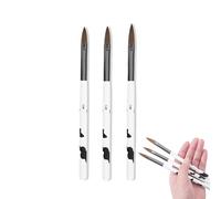 3 Pcs Nail Art Brushes, Professional Manicure Tools, Point Drill Drawing Painting Tools Set for Gel Nails, DIY Nail Art Designs, Poly UV Gel Acrylic Nails Extension