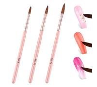 3 Pcs Nail Brushes, Acrylic Nail Brush Set, Acrylic Powder Nail Brushes, Size 8/10/14 Nail Brush Set, Nail Extension for Nail Extension Acrylic Nail Art Design Women Gift Set (Pink)