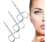 3 Pcs Nail Scissors Professional Multi-Purpose Curved Blade Eyebrow Scissors Sharp Cuticle Scissors for Toenails, Manicure, Pedicure, Cuticle, Nose Hair, Beard, Eyebrows