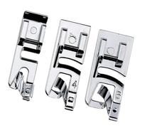 3 PCS Narrow Rolled Hem Sewing Machine Presser Foot Set, 3/4/6mm Low Shank Snap-on Design for Singer, Brother, Babylock, Euro-Pro, Kenmore, White, Juki, New Home, Simplicity, Elna