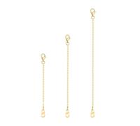 3 Pcs Necklace Extender Gold, Reusable Chain Extender for Necklace with Lobster Claw Clasp, Sturdy Gold Necklace’s Extend for DIY Jewellery Making Necklace‘s Chain, Extend Bracelet and Anklet