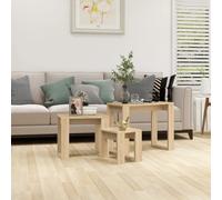 vidaXL Nesting Tables 3 pcs Sonoma Oak Engineered Wood