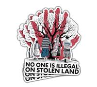 (3 Pcs) No One is Illegal On Stolen Land Sticker - Native American Decal, Indigenous Pride Bumper Sticker for Laptop, Water Bottle, Tumbler, Phone Case, Hard Hat, Helmet, Gifts 3"x3"