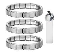 3 PCS Nomination Bracelets, Italian Charm Bracelet with Removal Tool, Customisable Jewellery Set for Daily Wear and Special Occasions, Four-Piece Collection for Personalised Style Expression