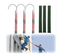 3 Pcs Non-Conductive Electrical Safety Rescue Pole Set, Life-Saving 2.0m (6.6ft) Rod for Factory Emergencies - Red Color, Essential for Safety and Quick Response